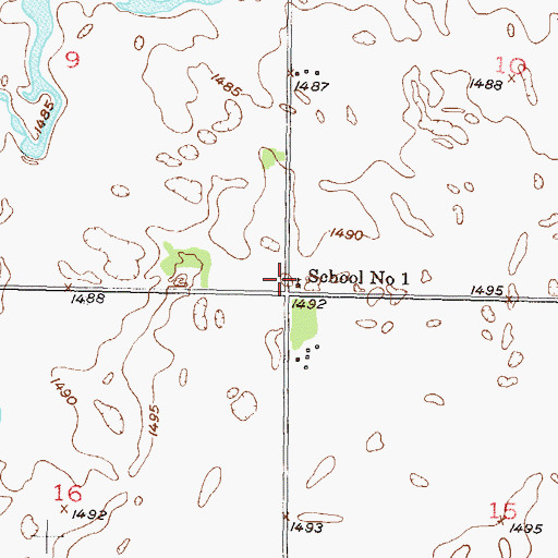 Topographic Map of School Number 1, ND