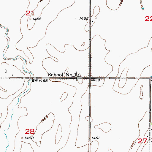 Topographic Map of School Number 1, ND