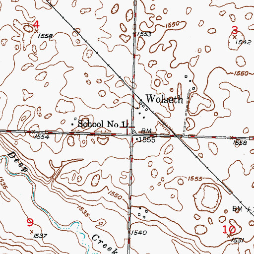 Topographic Map of School Number 1, ND