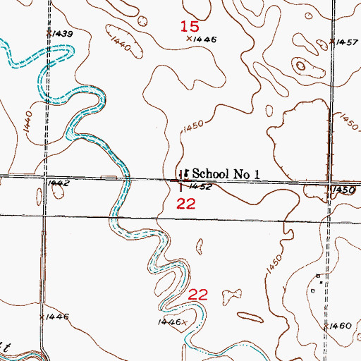 Topographic Map of School Number 1, ND