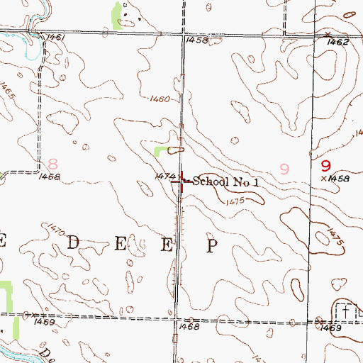 Topographic Map of School Number 1, ND