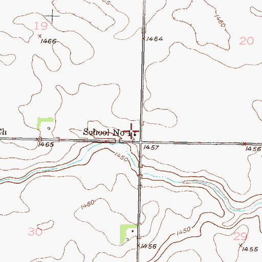Topographic Map of School Number 1, ND