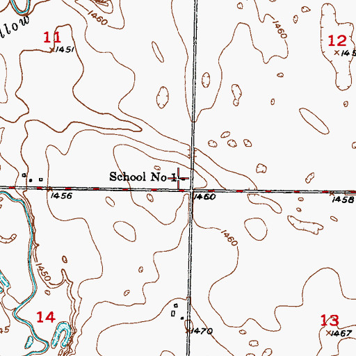 Topographic Map of School Number 1, ND