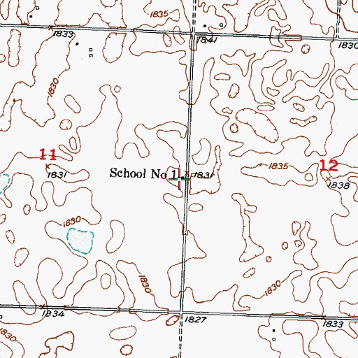 Topographic Map of School Number 1, ND