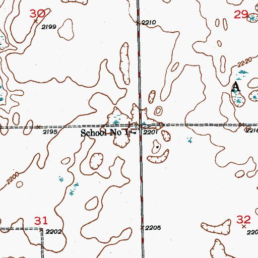 Topographic Map of School Number 1, ND