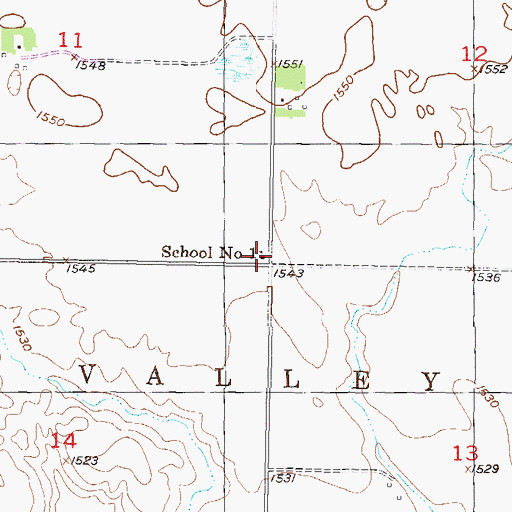 Topographic Map of School Number 1, ND