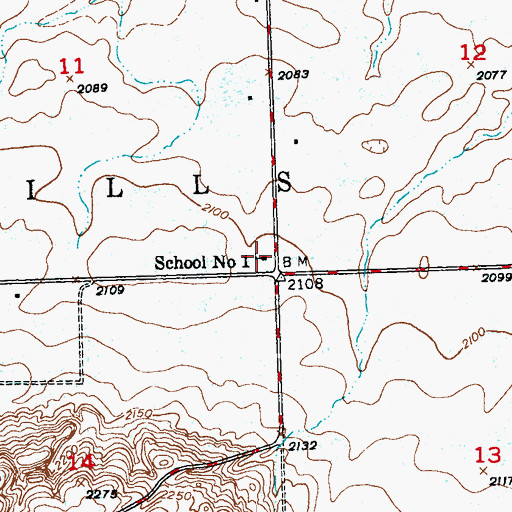 Topographic Map of School Number 1, ND