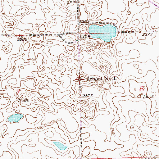 Topographic Map of School Number 1, ND