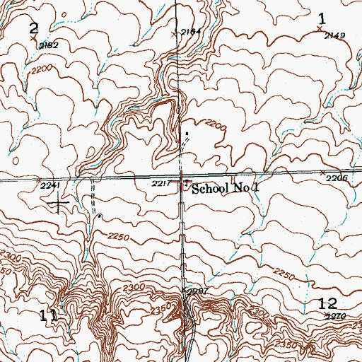 Topographic Map of School Number 1, ND