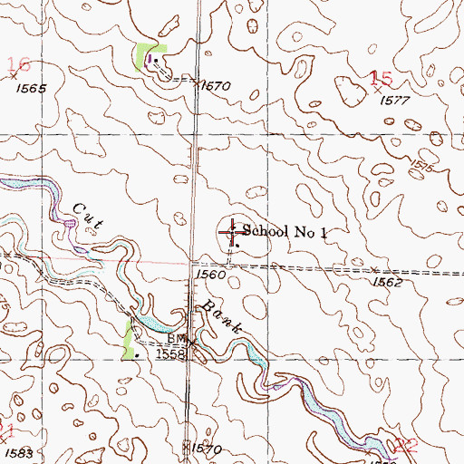 Topographic Map of School Number 1, ND