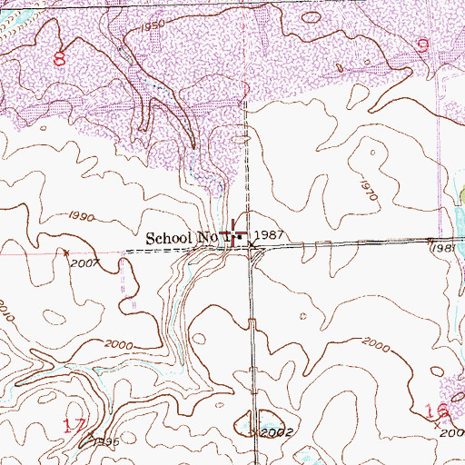 Topographic Map of School Number 1, ND