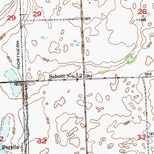 Topographic Map of School Number 1, ND