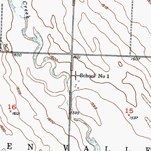 Topographic Map of School Number 1, ND