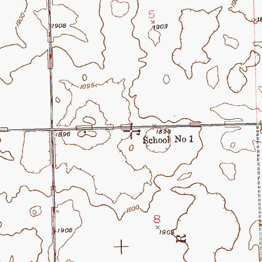 Topographic Map of School Number 1, ND