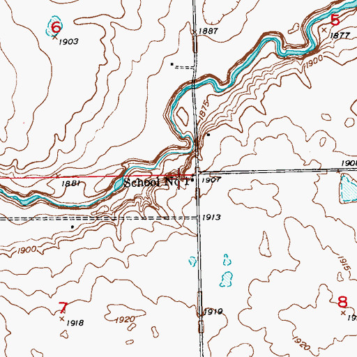 Topographic Map of School Number 1, ND