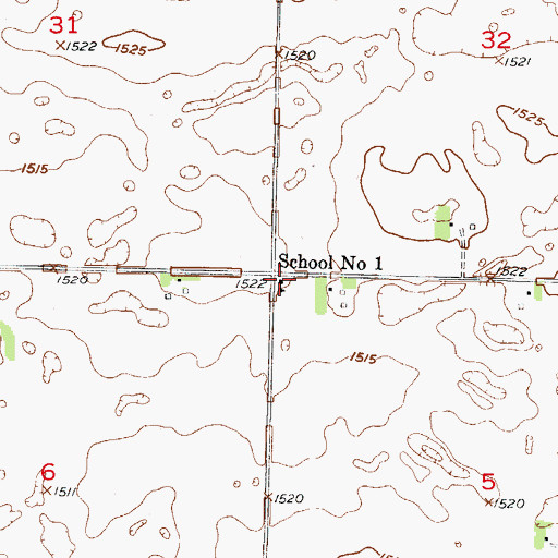Topographic Map of School Number 1, ND