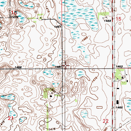Topographic Map of School Number 1, ND