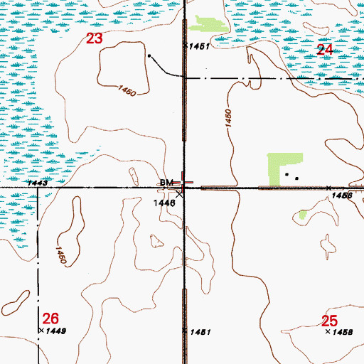 Topographic Map of School Number 1, ND