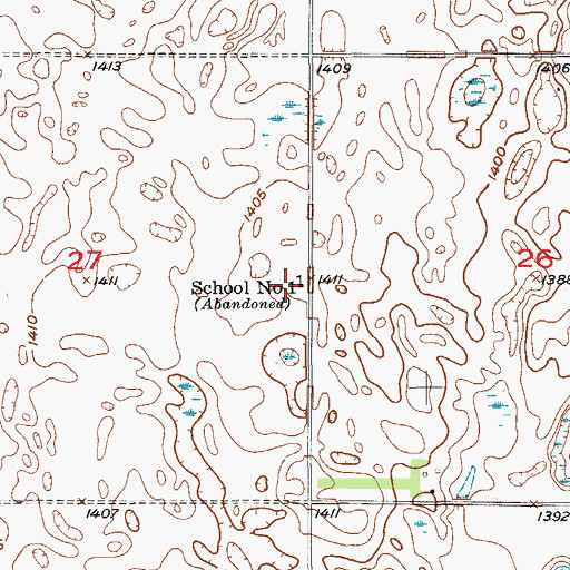 Topographic Map of School Number 1, ND