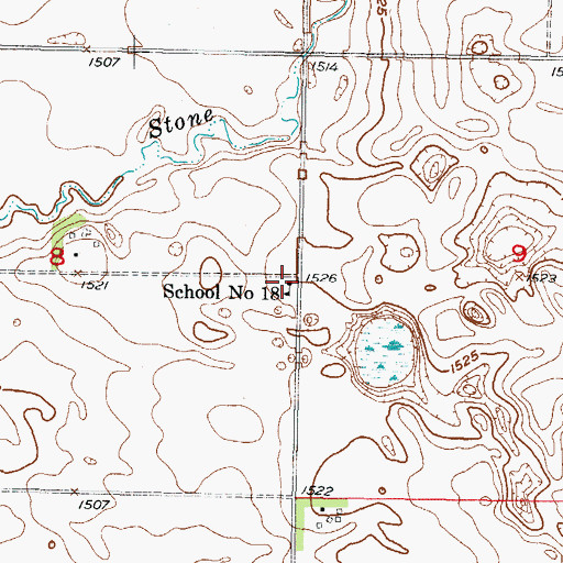 Topographic Map of School Number 18, ND