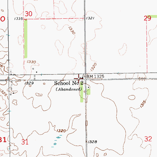Topographic Map of School Number 2, ND