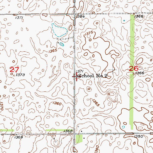 Topographic Map of School Number 2, ND