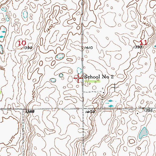 Topographic Map of School Number 2, ND