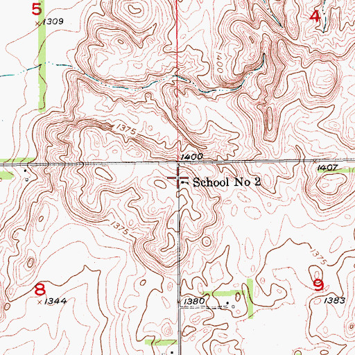 Topographic Map of School Number 2, ND