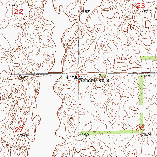 Topographic Map of School Number 2, ND