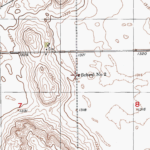 Topographic Map of School Number 2, ND
