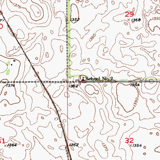 Topographic Map of School Number 2, ND