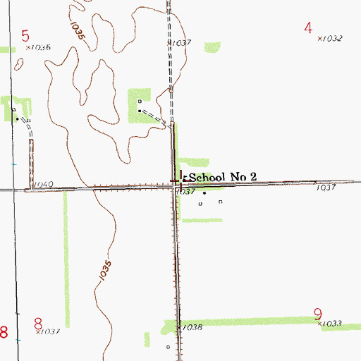 Topographic Map of School Number 2, ND