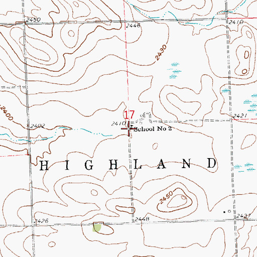 Topographic Map of School Number 2, ND