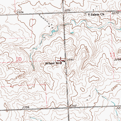 Topographic Map of School Number 2, ND