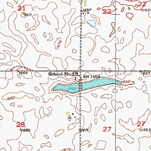 Topographic Map of School Number 2, ND