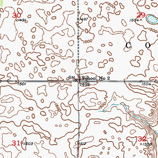 Topographic Map of School Number 2, ND