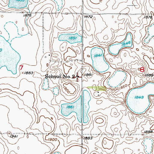 Topographic Map of School Number 2, ND