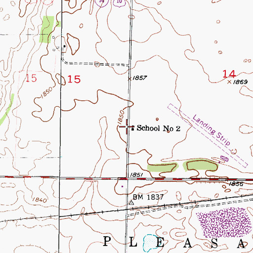 Topographic Map of School Number 2, ND