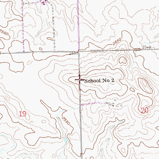 Topographic Map of School Number 2, ND