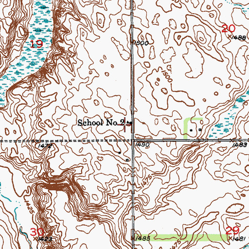 Topographic Map of School Number 2, ND