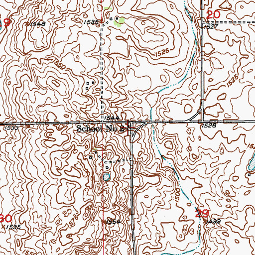 Topographic Map of School Number 2, ND