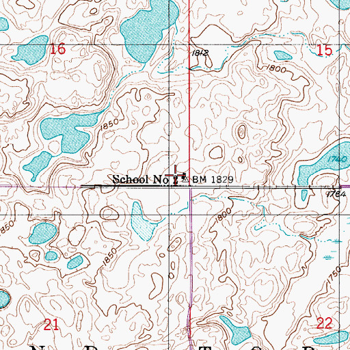 Topographic Map of School Number 2, ND