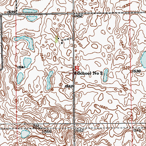 Topographic Map of School Number 2, ND