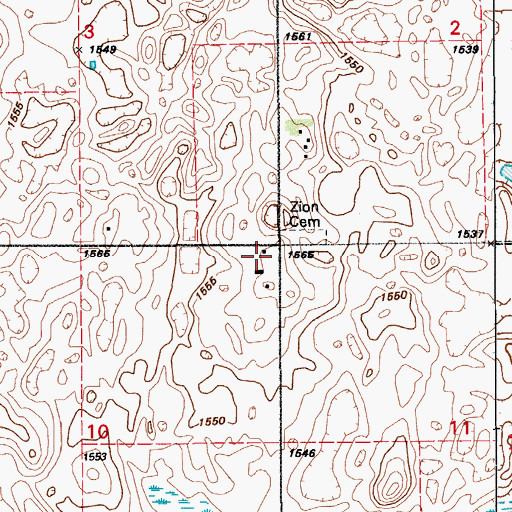 Topographic Map of School Number 2, ND