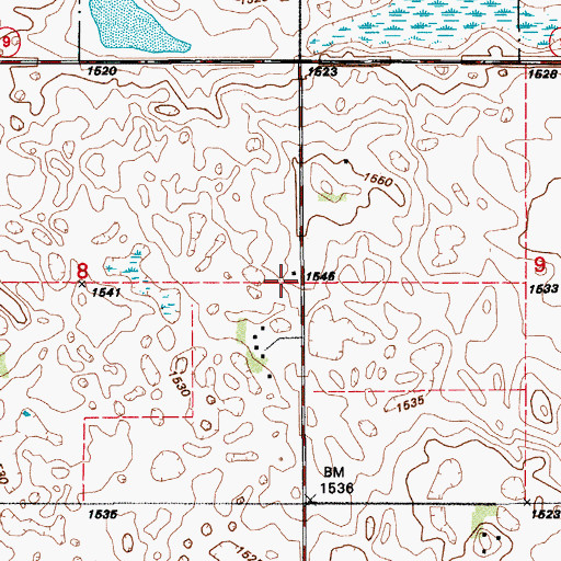 Topographic Map of School Number 2, ND
