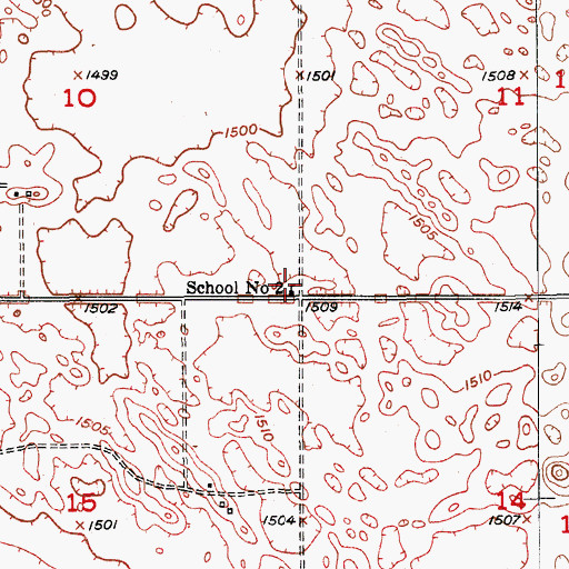 Topographic Map of School Number 2, ND