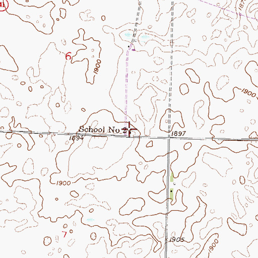 Topographic Map of School Number 2, ND