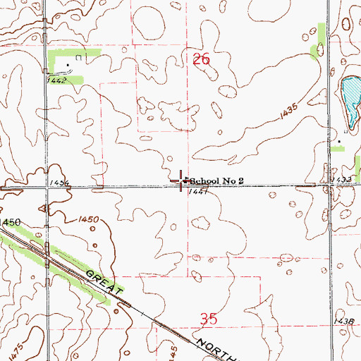 Topographic Map of School Number 2, ND