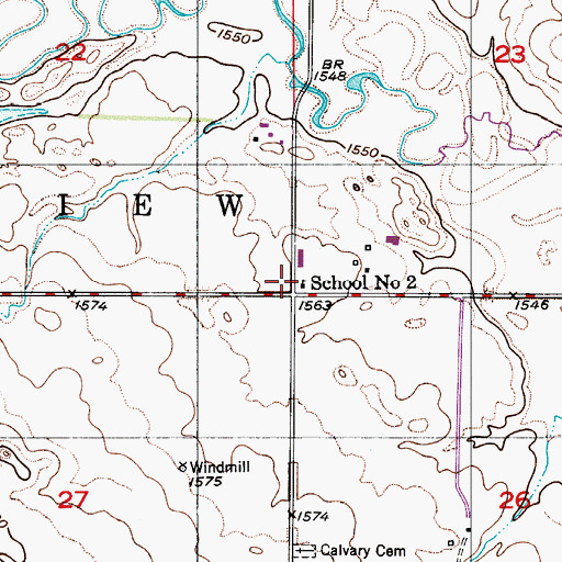 Topographic Map of School Number 2, ND