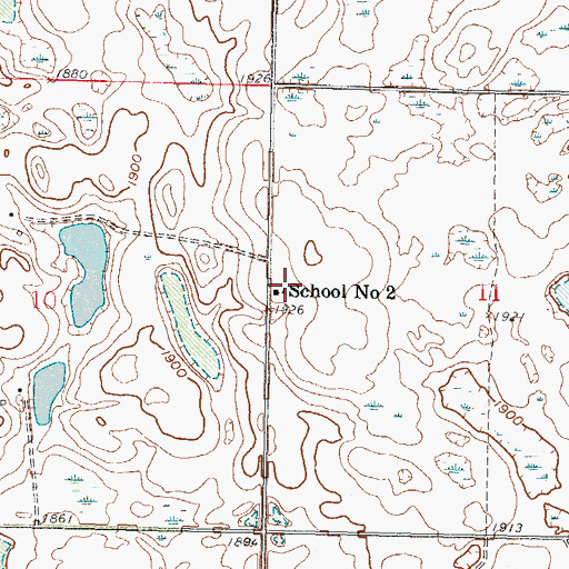 Topographic Map of School Number 2, ND